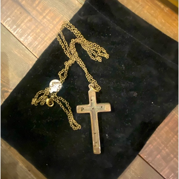 Cross necklace made from metal found in the UKRAINE 🇺🇦! Recycled unisex - Picture 1 of 5